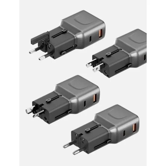 Energea Travelgo 1-Port Usb-C & Usb-A 35W Pd Travel Adapter - Gunmetal Black